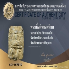 พระหลวงพ่อปาน วัดบางนมโค พิมพ์ทรงไก่หางพวง +บัตรรับรอง