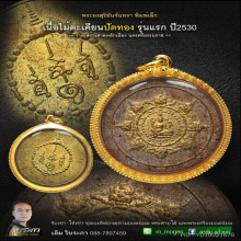 พระผงสุริยันจันทรา(องค์พ่อจตุคามรามเทพ) ปี 30 เนื้อไม้ปัดทอง