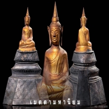 พระพุทธรูป สมัยอยุธยา บุทองคำฐานเงินย่อมุม ( องค์ที่2 )