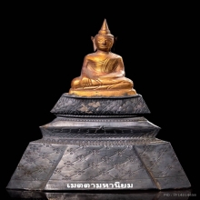 พระพุทธรูป สมัยอยุธยา บุทองคำฐานเงินย่อมุม ( องค์ที่2 )