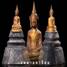 พระพุทธรูป สมัยอยุธยา บุทองคำฐานเงินย่อมุม ( องค์ที่2 )