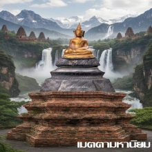 พระพุทธรูป สมัยอยุธยา บุทองคำฐานเงินย่อมุม ( องค์ที่2 )