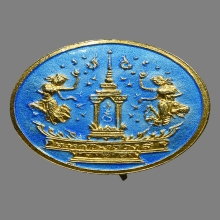 เข็มกลัดนางฟ้าโปรยดอกไม้ วัดอนงคาราม ปี2486 (เนื้อเงิน)