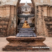 พระพุทธรูป สมัยอยุธยา บุทองคำฐานเงิน สวยเดิม ( องค์ที่ 3) 
