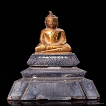 พระพุทธรูป สมัยอยุธยา บุทองคำฐานเงิน สวยเดิม ( องค์ที่ 3) 