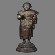  พระบูชา หลวงปู่ดู่ ยืนประทานพร  เนื้อโลหะ ปี 2535