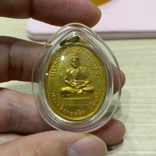 หลวงพ่อสนิท วัดลำบัวลอย ปี16 เนื้อทองเเดงกะไหล่ทอง