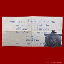 เหรียญพญาเต่าเรือน หลวงปู่หลิว วัดไร่แตงทอง จ.นครปฐม ปี 2536