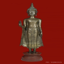 พระบูชายืนปางประทานพร เนื้อสำริด