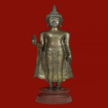 พระบูชายืนปางประทานพร เนื้อสำริด