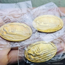 3องค์ เหรียญพระนอน วัดโพธิ์ ปี2530 กะไหล่ทอง ซีนเดิม
