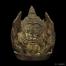กะลาแกะบูชา 3 เกลอ ราหูอมจันทร์ หลวงพ่อน้อย วัดศรีษะทอง