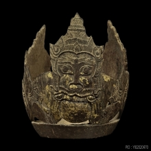 กะลาแกะบูชา 3 เกลอ ราหูอมจันทร์ หลวงพ่อน้อย วัดศรีษะทอง