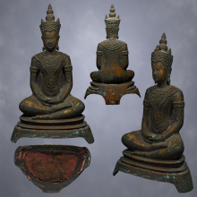 พระบูชาศิลปะล้านนาทรงเครื่อง เนื้อสำริด