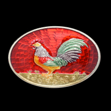 เหรียญไก่ หลวงพ่อล้าน เนื้อเงินลงยา