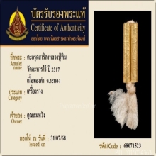 ตะกรุดสาริกาคู่ ทองคำ หลวงปู่ทิม วัดละหารไร่ เชือกเดิมๆ