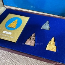 พระกริ่งไพรีพินาศ ญสส. ปี2538 เนื้อทองคำ ครบชุด