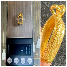 ตลับทองคำใส่พระปรกใบมะขาม 