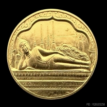 #พระทองคำ.. เหรียญพระนอน วัดโพธิ์ หลัง ภปร.