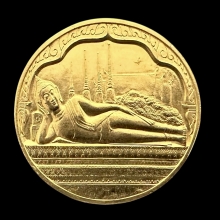 #พระทองคำ.. เหรียญพระนอน วัดโพธิ์ หลัง ภปร.