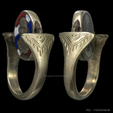 แหวนเพชรกลับ หลวงพ่อกัน วัดเขาแก้ว ลงถมสีดำ หายาก