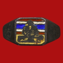 แหวนเงินลงยาลายธงชาติ หลวงพ่อเดิม วัดหนองโพ