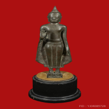 พระพุทธยืน สมัยอู่ทอง พิมพ์หน้าแก่ เนื้อสำริด ยุคต้น 