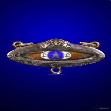 เข็มกลัดเงินลงยาหน้าพระพุทธเลี่ยมนาคหลวงพ่อจง