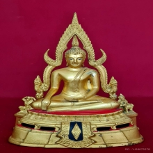พระบูชาหลวงพ่อชินราช ฐานฉลุ ลงรักปิดทองล่องชาด ปี2525