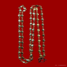 สร้อยหัวนะโมพ่อท่านคล้าย เนื้อเงินกะไหล่ทองลงถม