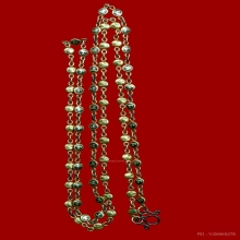 สร้อยหัวนะโมพ่อท่านคล้าย เนื้อเงินกะไหล่ทองลงถม