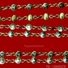 สร้อยหัวนะโมพ่อท่านคล้าย เนื้อเงินกะไหล่ทองลงถม