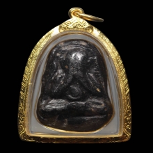 ปิดตาหลวงพ่อเชย วัดท่าควาย พิมพ์สองหน้า ผงใบลาน  พศ.2460