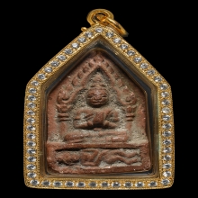 ขุนแผนหลวงพ่อเต๋ พิมพ์กุมารนอนโลง  เนื้อดิน 