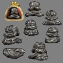 พระปิดตาหลวงพ่อทับ วัดทอง พิมพ์ตุ๊กตา เนื้อสำริดเงิน