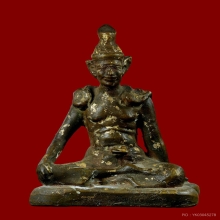 พระบูชาพ่อแก่ฤาษี หล่อโบราณ มีจารหมึก ผิวออกแดงแบบมันเทศ 