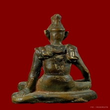 พระบูชาพ่อแก่ฤาษี หล่อโบราณ มีจารหมึก ผิวออกแดงแบบมันเทศ 