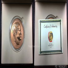 เหรียญบรอนซ์ชุดเบญจมหามงคลที่ระลึกรัชกาลที่ ๙ ทรงเรือใบ