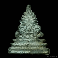 พระซุ้มเสมาทิศ เนื้อชินเงินปรอทขาว กรุวัดมณเฑียร อยุธยา