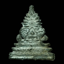 พระซุ้มเสมาทิศ เนื้อชินเงินปรอทขาว กรุวัดมณเฑียร อยุธยา