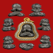 พระปิดตาหลวงพ่อทับวัดทองพิมพ์ตุ๊กตาเนื้อสำริดเงิน