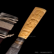 มีด หลวงพ่อเดิม 2 กษัตริย์ ด้ามงาแกะ สวยสมบูรณ์พร้อมบัตร