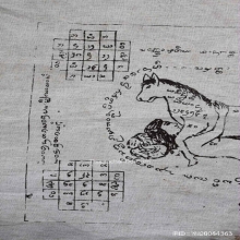 ผ้ายันต์ม้าเสพนางครูบาต๋า วัดบ้านเหล่า จ.เชียงใหม่ ปี2518