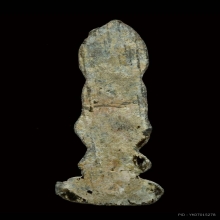 พระเชียงแสนยืนเปิดโลก เนื้อตะกั่วสนิมแดง ลงรักปิดทอง