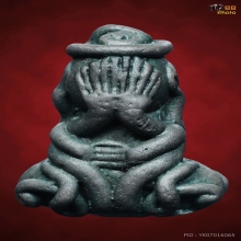 พระปิดตา วัดหนัง พิมพ์สองหน้า เนื้อสัมฤทธิ์เงิน