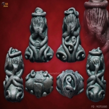 พระปิดตา วัดหนัง พิมพ์สองหน้า เนื้อสัมฤทธิ์เงิน