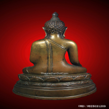 พระบูชารัชกาลเกศบัวตูมยุคต้นหล่อหนาดินไทย สวย เก่ามาก