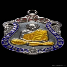 เสมาแปดรอบหลวงปู่ทิม  เนื้อเงินลงยาสามสี 