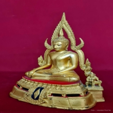 พระบูชาหลวงพ่อชินราช 5 นิ้ว ฐานฉลุ ลงรักปิดทอง ปี2525