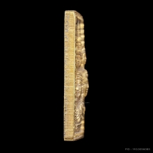 เหรียญแสตมป์ ยันต์ข้าง กะไหล่ทอง ปี 2530